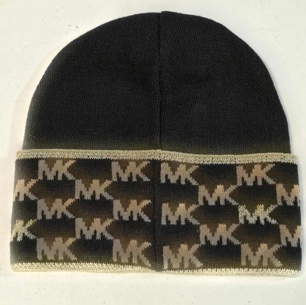 MICHAEL Michael Kors Black & Gold Beanie